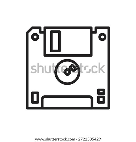 Data Storage Floppy Disc Outline Icon Vector Illustration