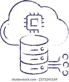 Data storage hand drawn vector illustration