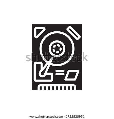 Data Storage Hard Disc Filled Icon Vector Illustration