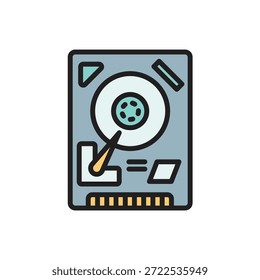 Ilustração do vetor do ícone do disco rígido de armazenamento de dados
