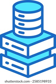 Data Storage Icon Blue Color Vector Illustration