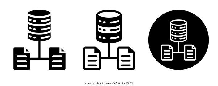 Data Storage Icon Collection Glyph and Mixed Vector Illustration