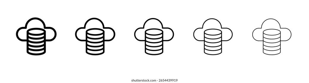 Data storage icon flat illustration set logo