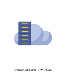 Data storage icon flat symbol. Isolated vector illustration of database sign concept for your web site mobile app logo UI design.