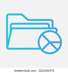 Data storage icon in gradient style about folders, use for website mobile app presentation