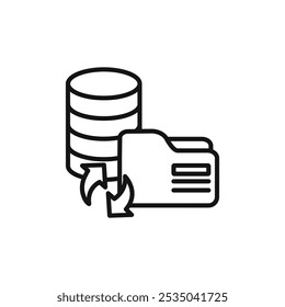 Ícone de armazenamento de dados Vetor plano isolado no outline