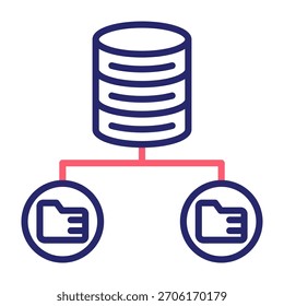 Data Storage Icon Line Color Style Vector Illustration