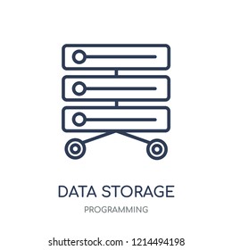 Data storage icon. Data storage linear symbol design from Programming collection. Simple outline element vector illustration on white background.