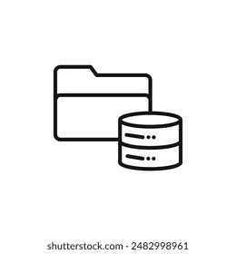 Data storage icon logo sign vector outline