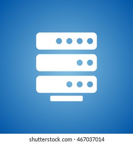 Data Storage Icon on blue color. 