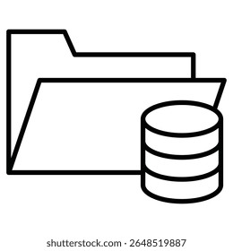 Datenspeichersymbol Umriss isoliertes Logo-Zeichen