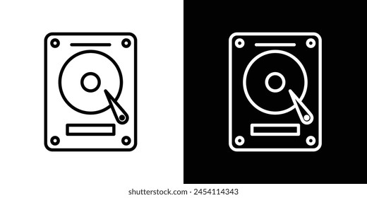 Data Storage Icon Set. Internal and portable hard disk vector symbol.