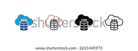 Data Storage icon set multiple style collection
