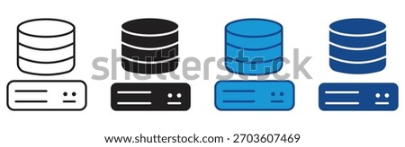 Data  storage icon set, multiple Style Collection .  Data Management. vector illustration.
