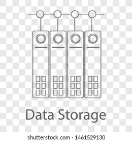 Data Storage icon thin line flat design. Vector illustration.
