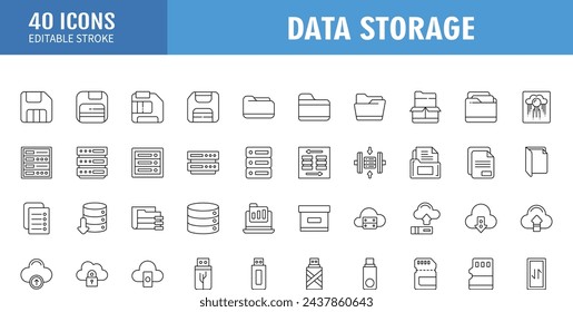 data storage icon vector illustration. data storage vector icons designed in line and stroke style can be used for web, mobile, ui