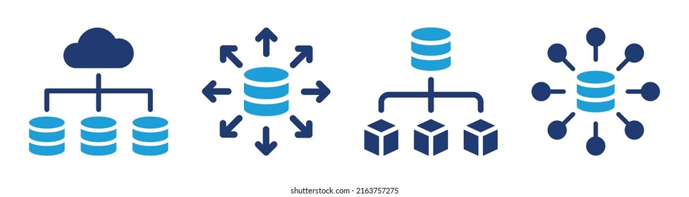 Data storage icon vector set.