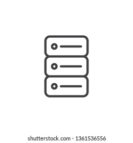Data storage line icon. linear style sign for mobile concept and web design. Database server outline vector icon. Symbol, logo illustration. Pixel perfect vector graphics