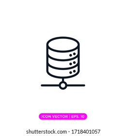 Data storage line icon vector design with editable stroke