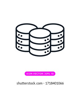 Data storage line icon vector design with editable stroke