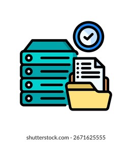 Data Storage Lineal Color Icon