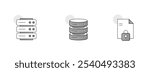 Data Storage and Management. Icons Included: Database Storage, Server Rack, Locked File