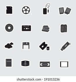 data storage media stickers eps10