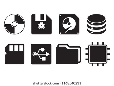 data storage media vector icon