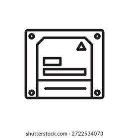 Ilustración vectorial de iconos de esquema de microunidad de almacenamiento de datos