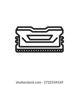 Data Storage Ram Outline Icon Vector Illustration