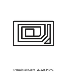 Ilustração Do Vetor De Ícone De Contorno Rfid De Armazenamento De Dados