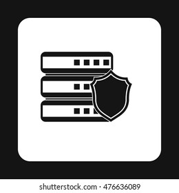 Data storage security icon in simple style isolated on white background. Security symbol