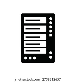 Data storage server icon silhouette vector illustration isolated