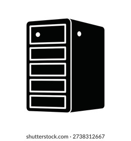 Data storage server icon silhouette vector illustration isolated