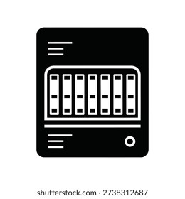 Data storage server icon silhouette vector illustration isolated