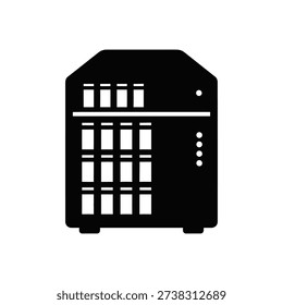 Data storage server icon silhouette vector illustration isolated