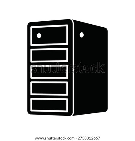 Data storage server icon silhouette vector illustration isolated