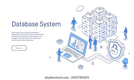 Data storage server. Transfer of user data to the server. Data flow. Digital space. Data center. Big Date. Technology isometric 3d vector illustration.