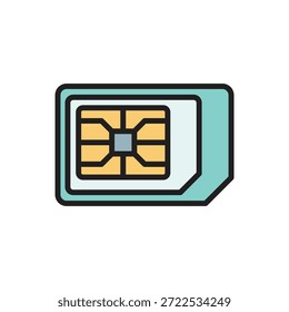 Ilustración vectorial de iconos de tarjeta SIM de almacenamiento de datos