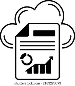 Data Storage Statistics Vector Icon Design, Cloud Processing Symbol, Computing Services Sign, Web Services and Data Center stock illustration, Application server reporting Concept