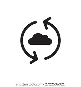 Almacenamiento de datos Sincronizar Ilustración vectorial de iconos rellenos