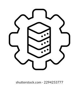 data storage system automation outline icon vector illustration