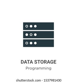 Data storage vector icon on white background. Flat vector data storage icon symbol sign from modern programming collection for mobile concept and web apps design.