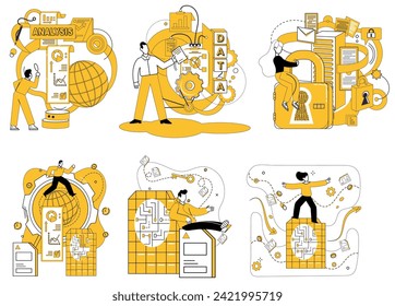 Data storage vector illustration. The digital age relies on sophisticated data storage to preserve essence business Secure data storage practices foster trust in interconnected tech ecosystem
