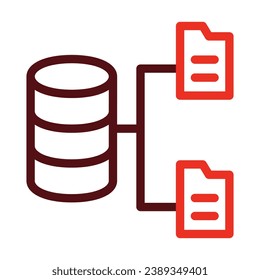 Data Storage Vector Thick Line Two Color Icons For Personal And Commercial Use.
