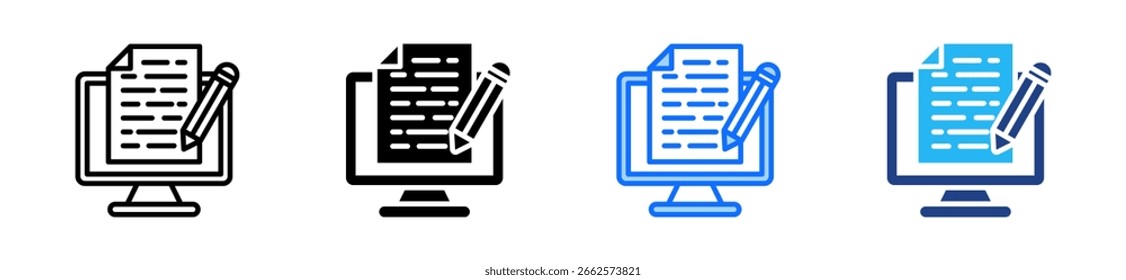 Conjunto de iconos de narración de datos Colección de estilos múltiples