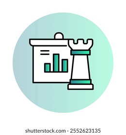 Estratégia de dados - tabuleiro de xadrez com gráfico que representa o planejamento e a utilização de dados