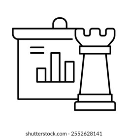 Estratégia de dados - tabuleiro de xadrez com gráfico que representa o planejamento e a utilização de dados