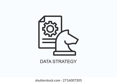 Ilustração De Vetor Isolado De Logotipo Ou Ícone De Estratégia De Dados