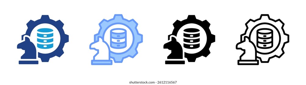 Data Strategy icon set multiple style collection